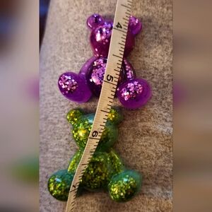 2 different Resin Colored Teddy Bears Magnets- Handmade